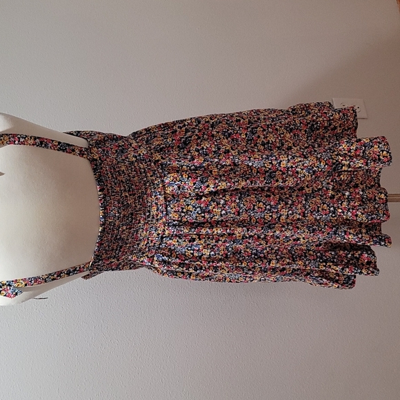 OLD NAVY DITSY FLORAL MINI DRESS   CAMI TANK TOP BOHEMIAN RUFFLE HEM XL PETITE - Picture 11 of 12